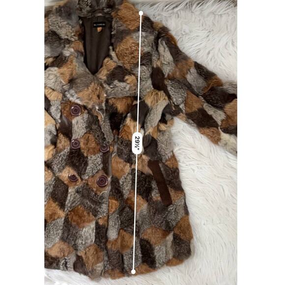 Vintage Patchwork Rabbit Fur Coat Size Medium - Picture 8 of 15
